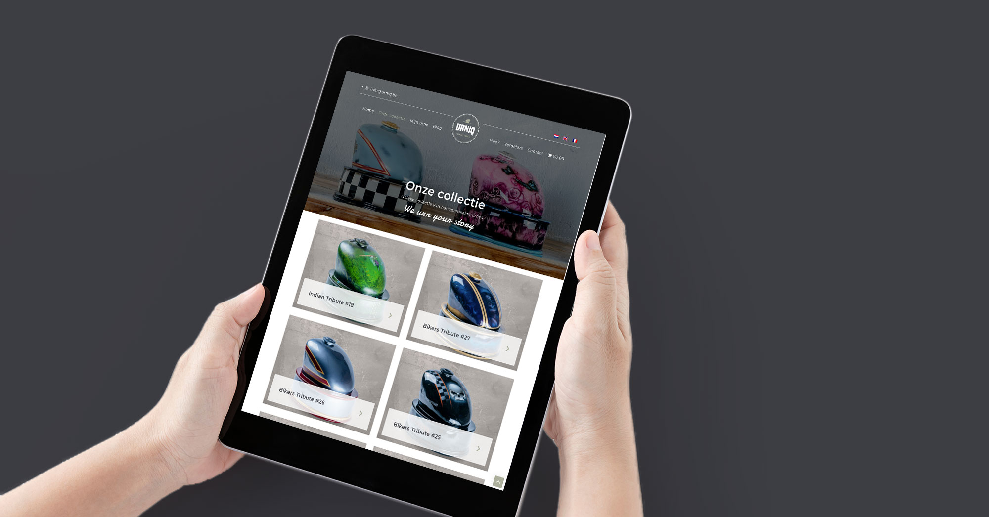 Urniq webshop design